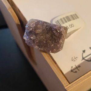 Druzy stone ring size 6